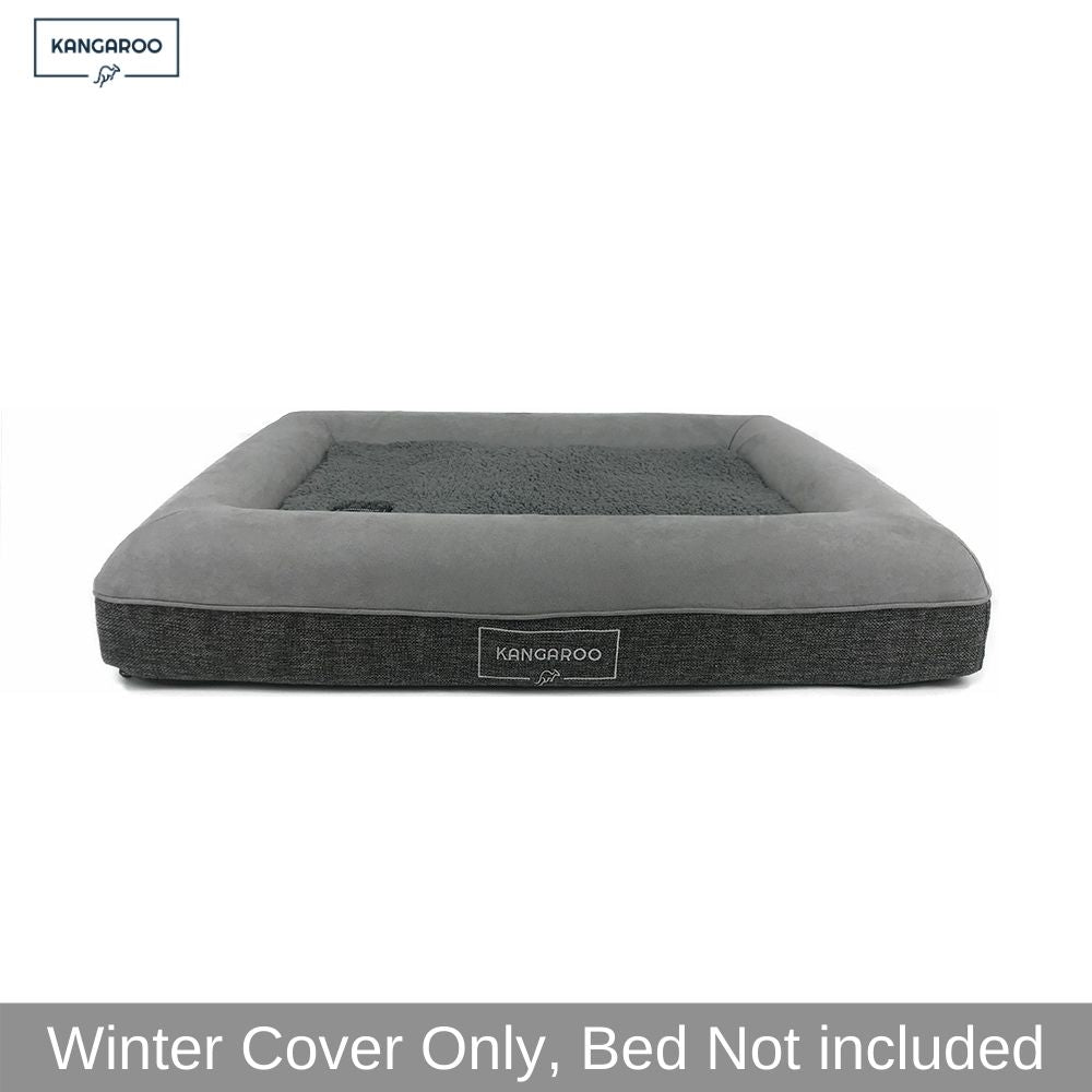 Kangaroo dog bed with winter cover and self heating mat